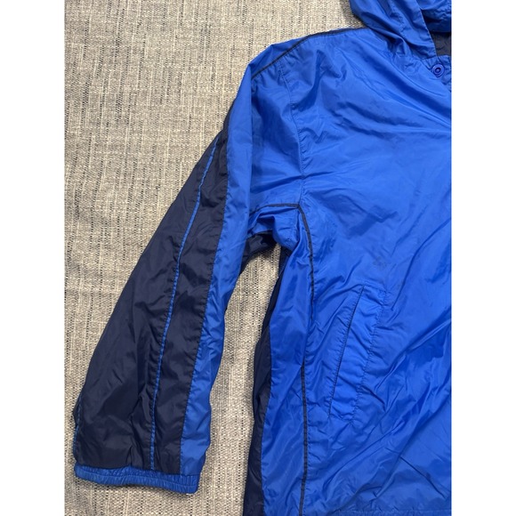 VTG 90s Nike Sideline Jacket - Hooded Windbreaker Lined Royal Blue ‎ LARGE 14/16 - Picture 8 of 16